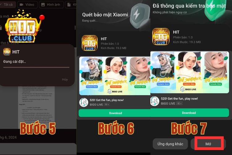 Hoàn tất quy trình tải HitClub trên hệ điều hành Android 